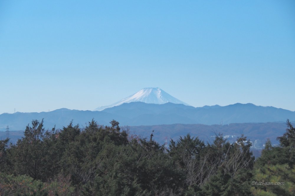 クリックで拡大表示<桜山展望台からの富士山(11:43)>