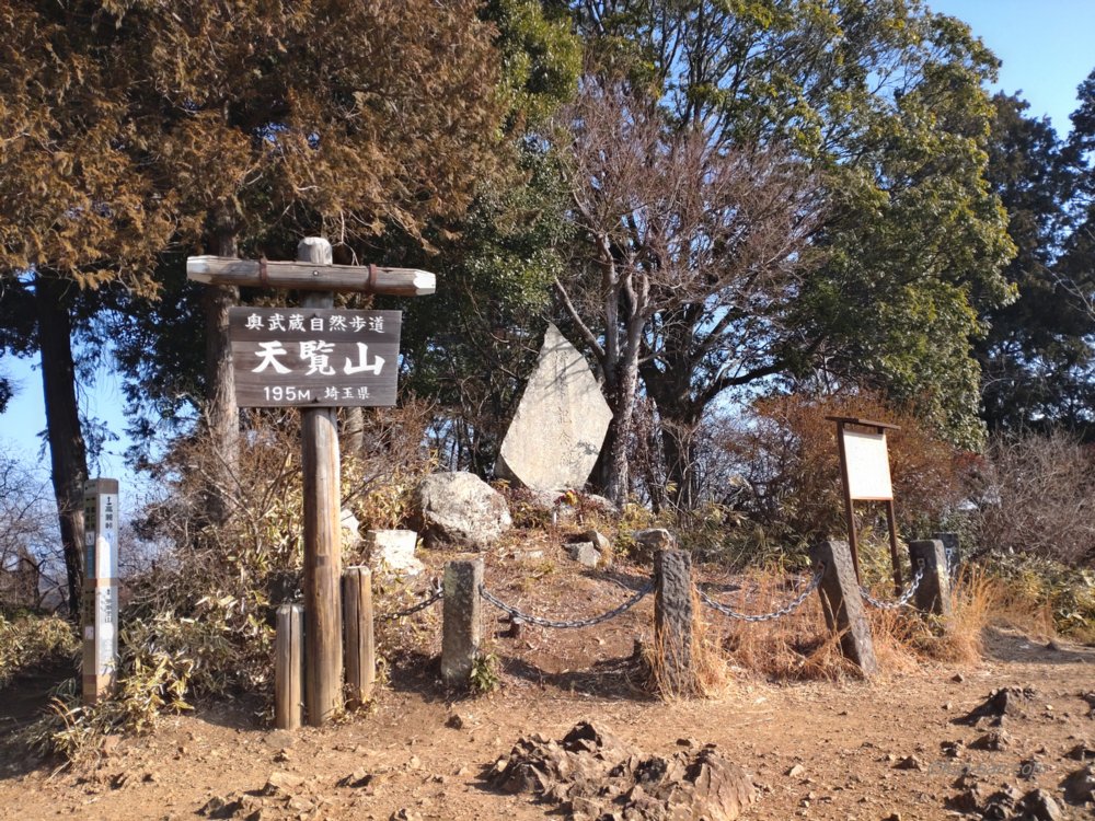 クリックで拡大表示<天覧山(195m)>